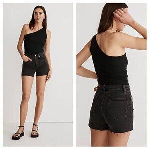 Madewell High Rise Denim Shorts 28 Lunar Wash (Black)